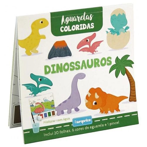 Carte de colorat cu acuarele Dinozauri