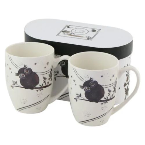 Set 2 cani din portelan 380 ml charming owls