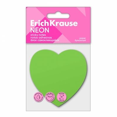 Stick notes inima neon 50coli verde erich 61726