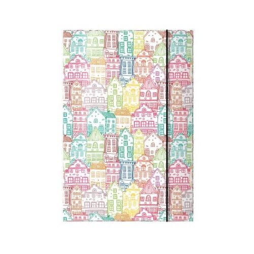 Mapa carton laminat cu elastic colorful city