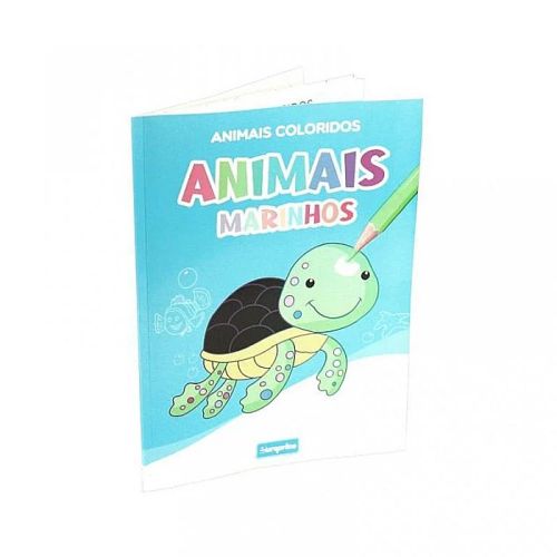 Carte de colorat colorful animals animale marine 