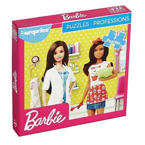 Puzzle barbie 3x9 piese profesii 