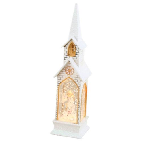 Ornament craciun biserica cu led 5x21cm 3342