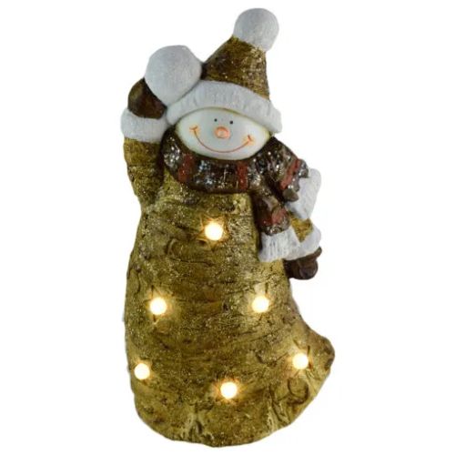 Figurina decorativa  cu lumini led - om de zapada b78261