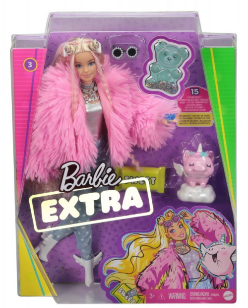 Papusa barbie extra style fluffy pinky mtgrn28