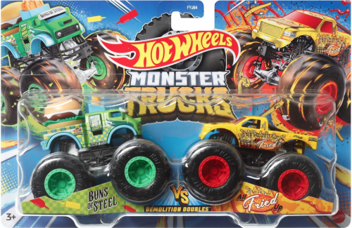 Hot wheels monster truck 2 masini all fried mtfyj64_hlt64