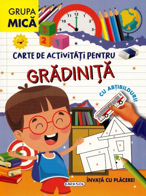 Carte de activitati pentru gradinita, cu abtibilduri. Grupa mica