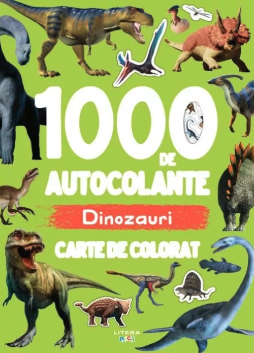 1000 de autocolante. Dinozauri. Carte de colorat