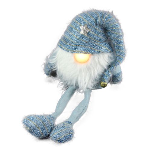 Figurina spiridus din textil cu led 75cm turcoaz at221208