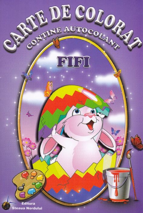 Carte de colorat cu autocolante - Fifi