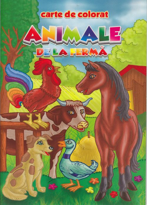 Animale de la ferma carte colorat a4