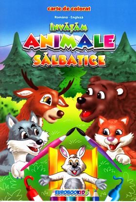 Animale salbatice carte colorat b5