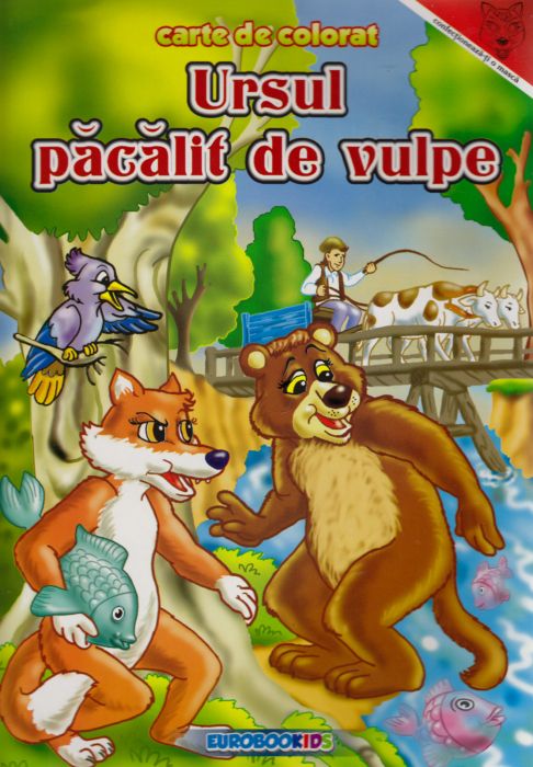 Ursul pacalit de vulpe carte colorat a4