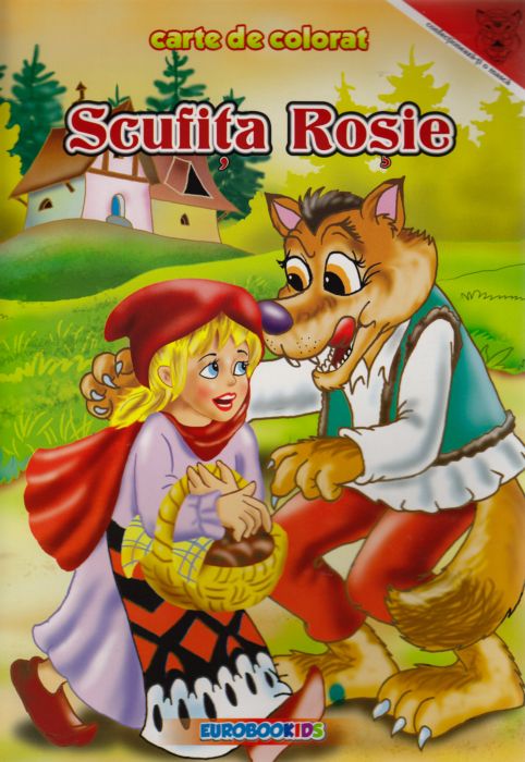 Scufita rosie carte colorat a4