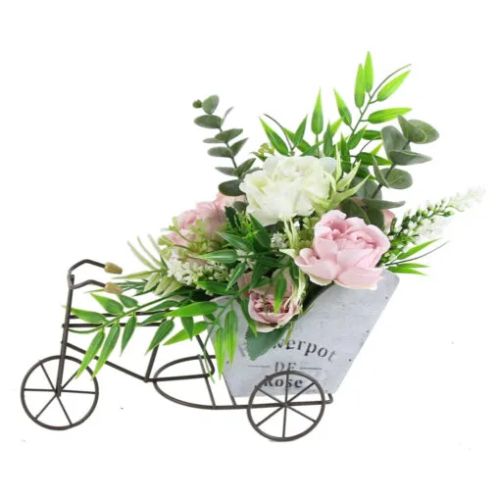 Aranjament floral bicicleta cu flori 27 cm