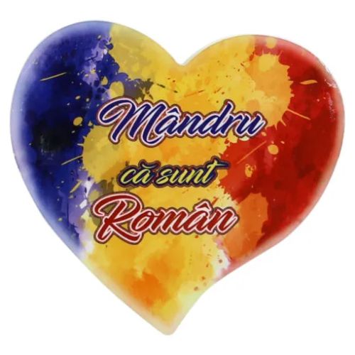 Magnet din ceramica mandru ca sunt roman cm inimioara 40502