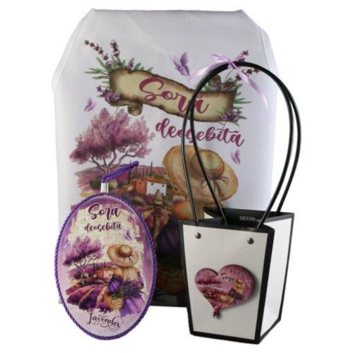 Set cadou sora deosebita cu 3 piese lavender