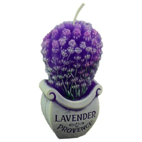 Lumanare parfumata in forma de buchet de lavanda