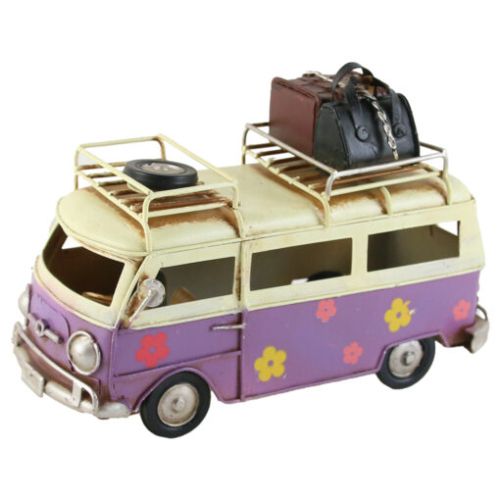 Autobuz hippie retro din metal 17x7x11cm mo204718