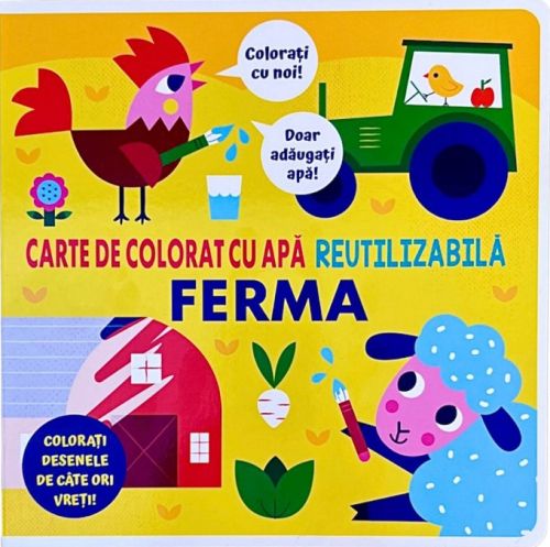 Ferma - Carte de colorat cu apa, reutilizabila