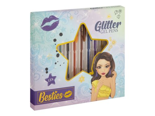 Set 12 pixuri cu gel si sclipici besties gdbst140027