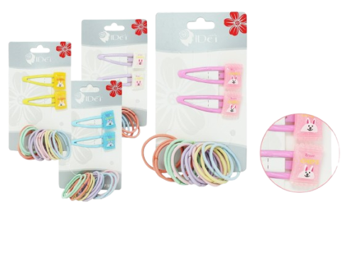 Set elastice si agrafe de par 18piese 81579